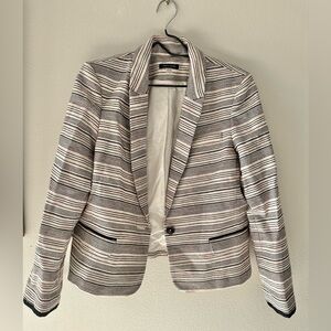 Tommy Hilfiger Tweed Striped Linen Blend Blazer In Size 16